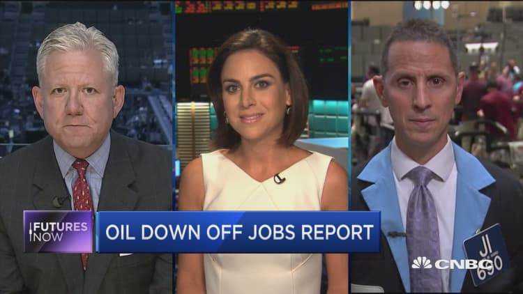 Futures Now: Oil down off jobs report