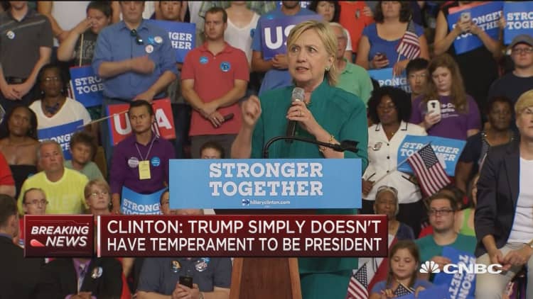 Clinton: Trump simply doesn't have temperament to be president