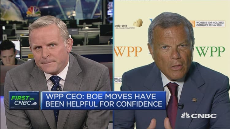 BoE moves have been helpful for confidence: WPP 