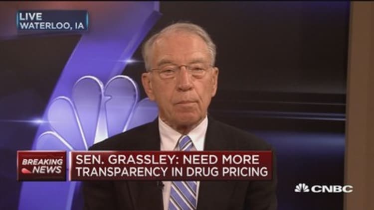 Sen. Grassley: Need more transparency in drug pricing