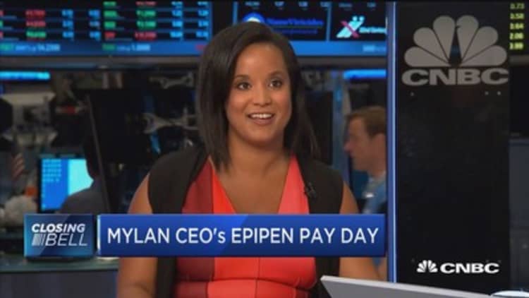 Mylan CEO's EpiPen pay day