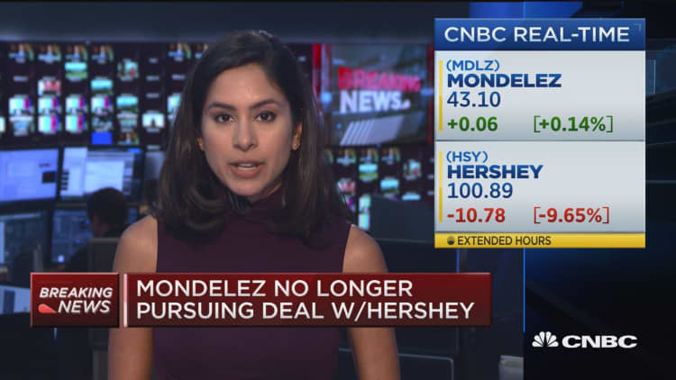Mondelez no longer pursuing deal with Hershey