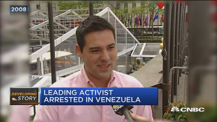 Opposition leader imprisoned in Venezuela