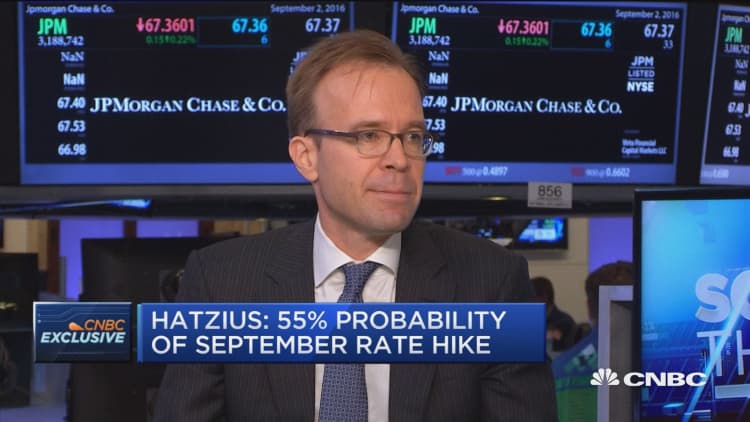 Hatzius: 55% probability of September rate hike