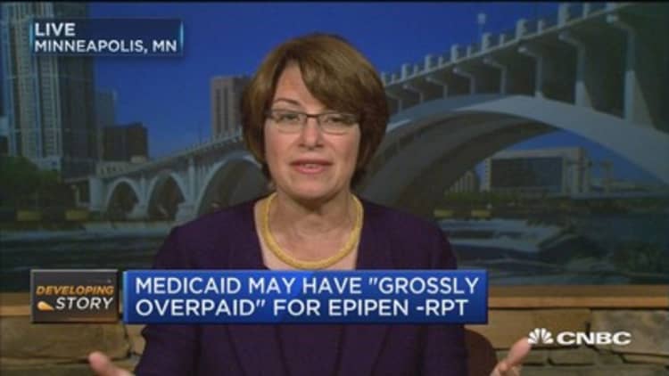 Klobuchar: Mylan price hike was clearly out of sync