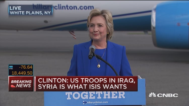 Clinton: U.S. troops in Iraq, Syria is what ISIS wants