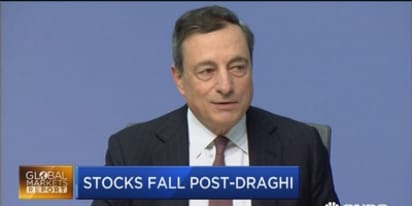 Stocks fall post-Draghi