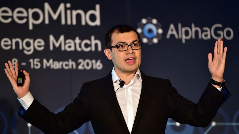 Google Deepmind head Demis Hassabis speaks during a press conference ahead of the Google DeepMind Challenge Match in Seoul on March 8, 2016.
