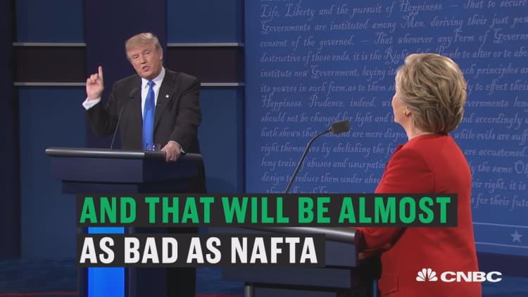 Donald J. Trump says NAFTA the worst trade deal ever signed