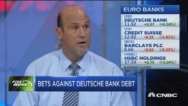 Bets against Deutsche Bank debt