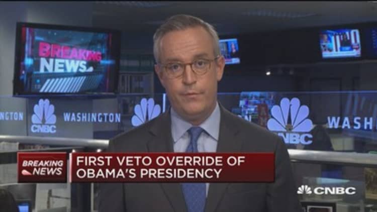 House overrides Obama's veto of 9/11 bill