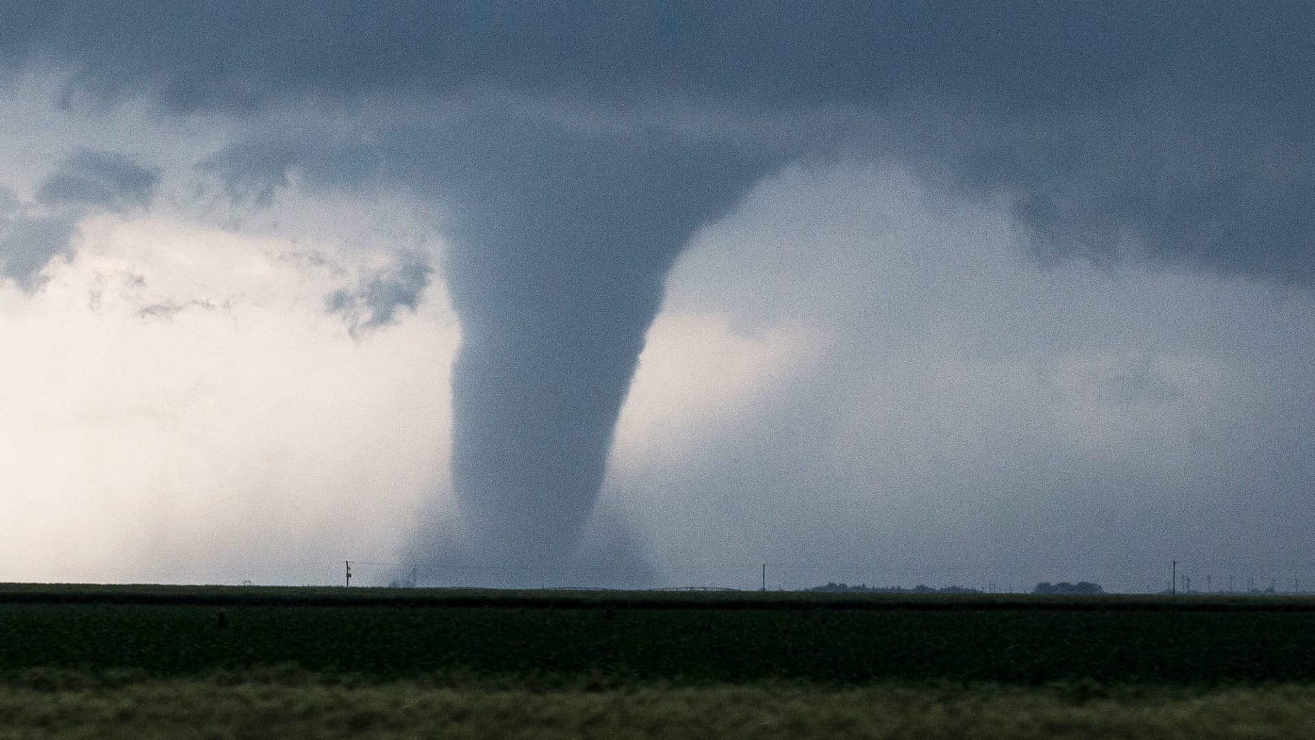 A tornado is seen near Dodge City, Kansas.