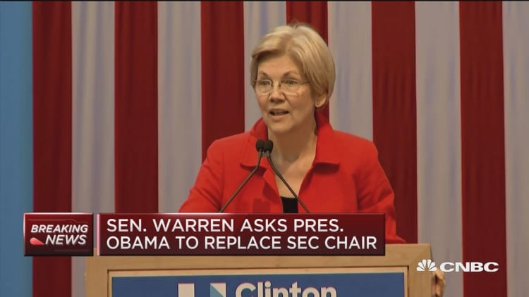 Sen. Warren wants SEC's White out