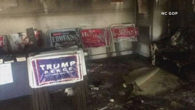 NC Republican party office firebombed
