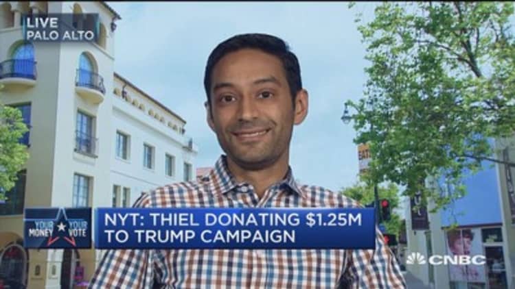 NYT's Manjoo: Thiel's donation 'an odd thing'