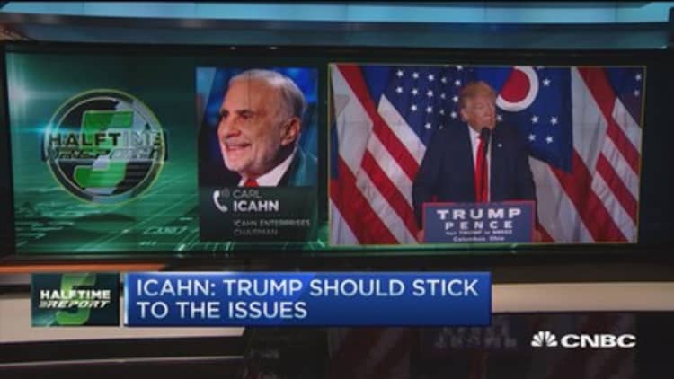 Icahn: Trump should stick to the issues