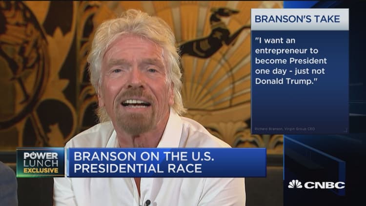 Branson: Trump not the right person to lead US