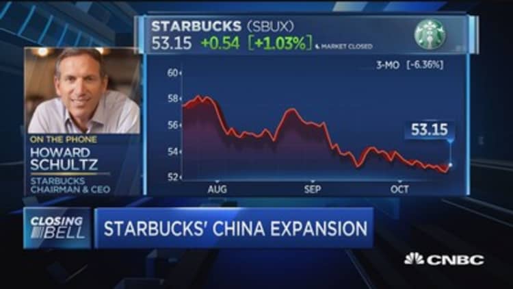 Starbucks CEO: Remain very bullish on the China economy