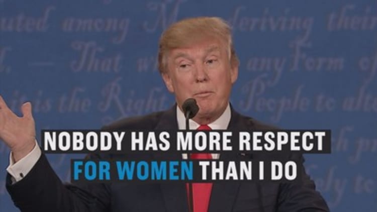 Donald Trump says nobody respects women more than him
