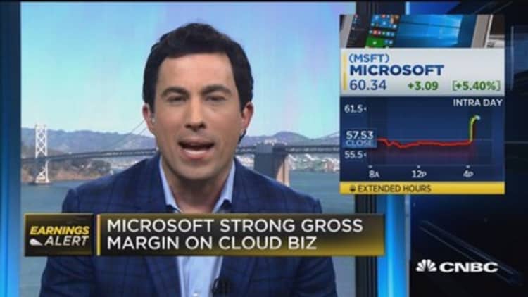 Microsoft strong gross margin on cloud biz