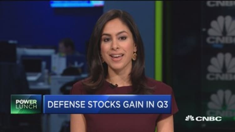 Defense stocks gain in Q3