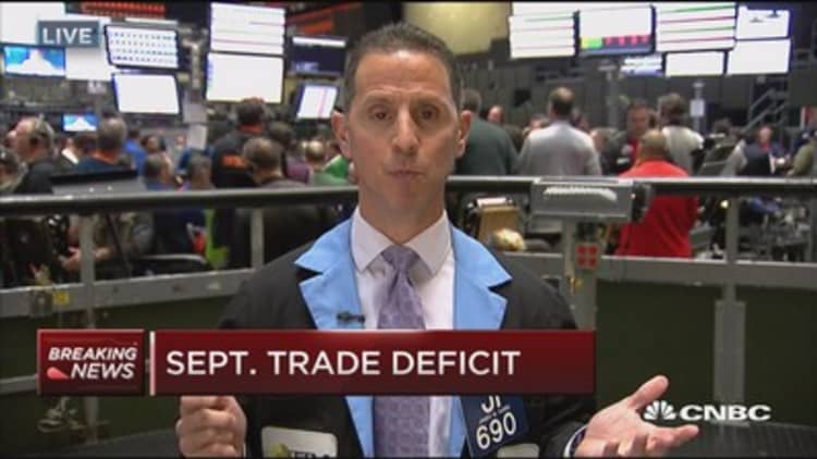 September trade deficit  negative $56.08 billion