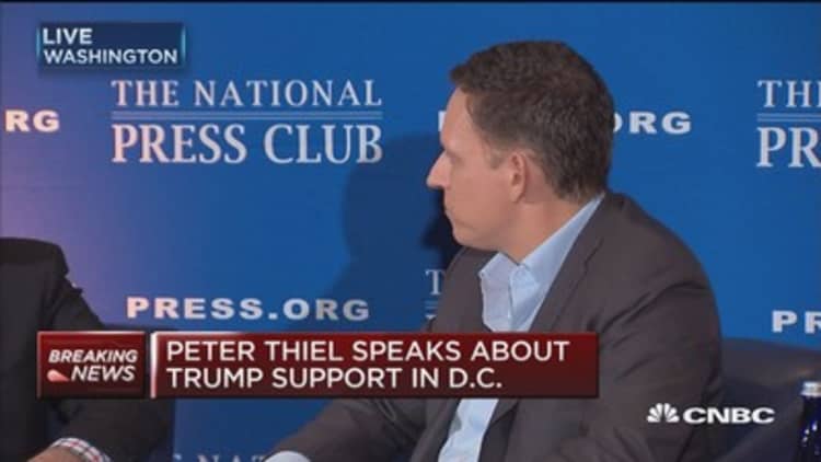 Peter Thiel speaks about Trump support in DC