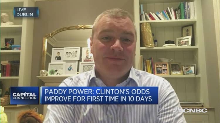 Irish bookmaker: 84-85% chance for a Clinton win