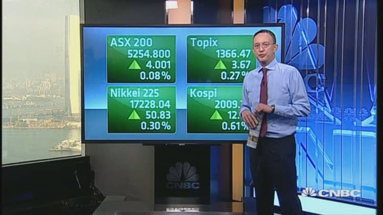 Asian markets open in the green
