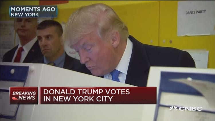 Watch Donald Trump cast his vote in NYC