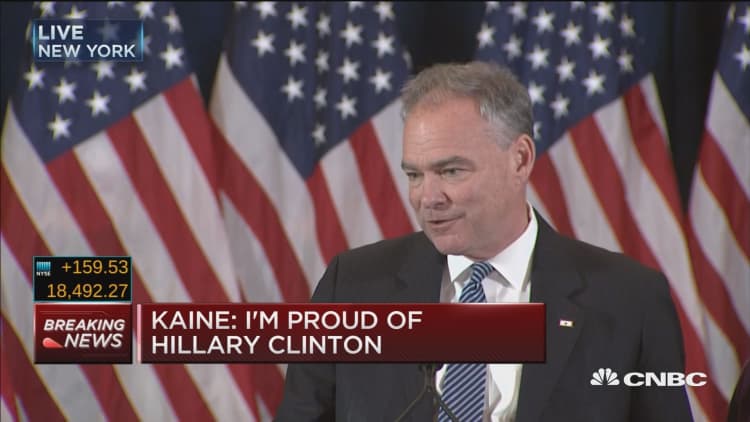 Kaine: Hillary Clinton made history in this campaign