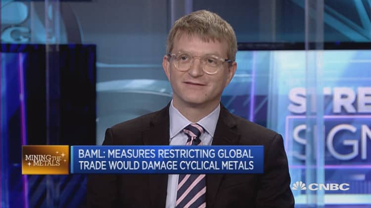 Measures restricting global trade would damage cyclical metals: BAML