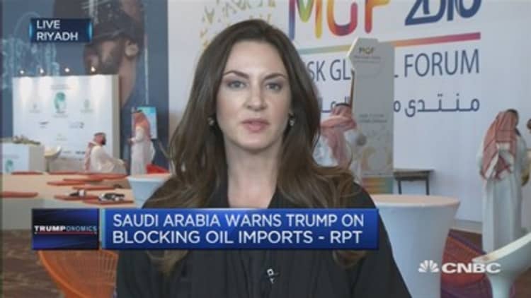 Saudi Arabia warns Trump on blocking oil imports