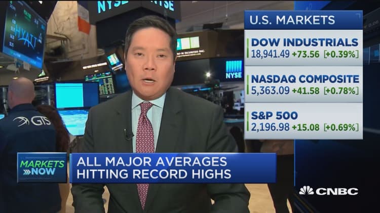 All major averages hitting record highs