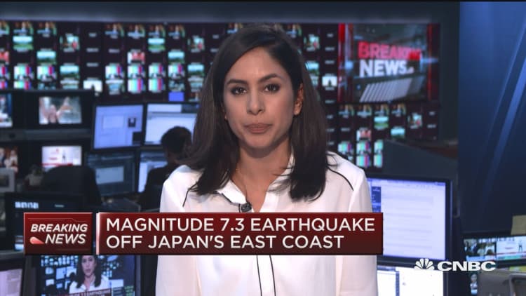 Magnitude of 7.3 earthquake off Japan's east coast