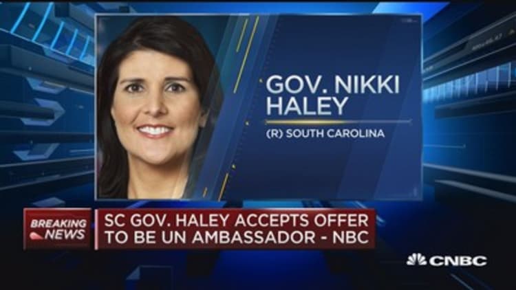 Gov. Haley accepts UN ambassador offer: NBC