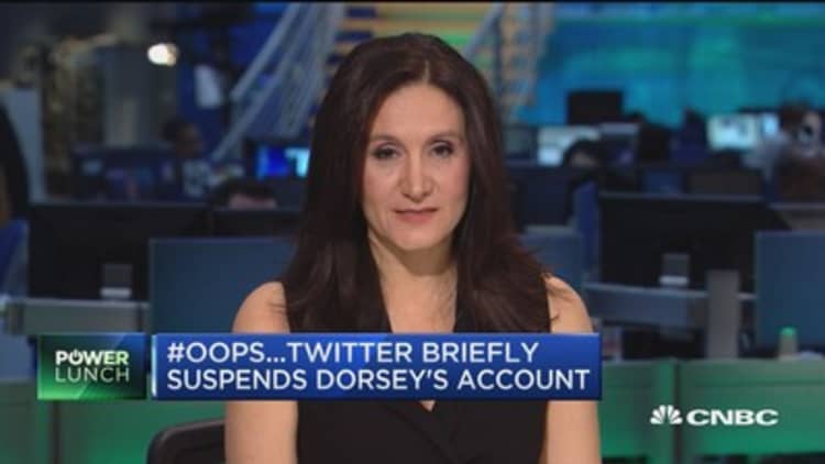 Twitter briefly suspends Dorsey's account
