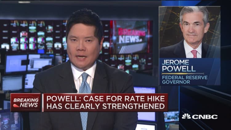 Fed's Powell: Case for rate hike has clearly strengthened