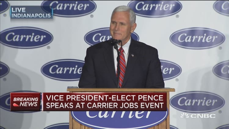 Pence: A great day for working people in the US