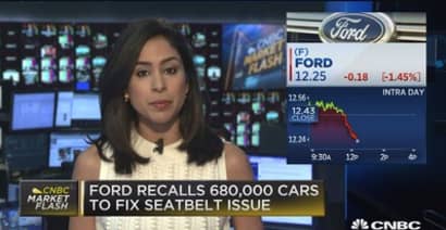 Ford recalls 680,000 cars to fix seat belt issue