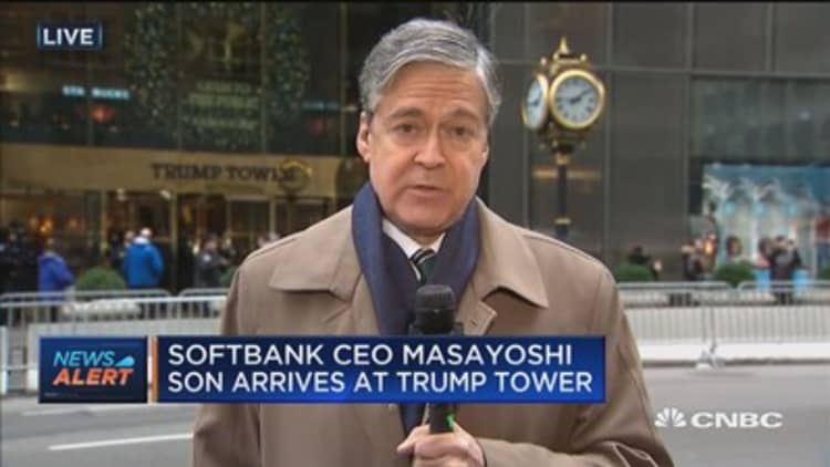 SoftBank CEO Masayoshi Son arrives at Trump Tower