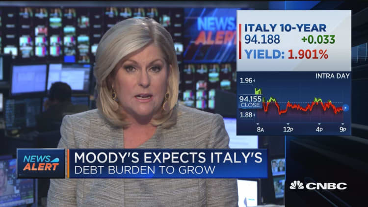 Moody's cuts outlook on Italian debt to negative