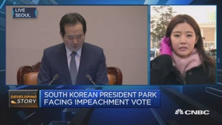 S Korea's president faces impeachment vote