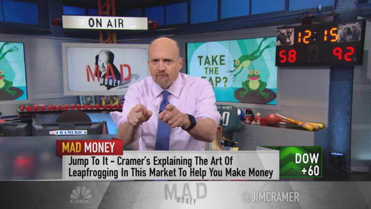 Cramer plays a game of stock market leapfrog and shows you how to hit the jackpot
