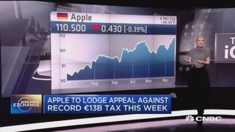 Apple to lodge appeal against record €13B tax