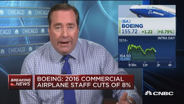 Boeing: 2016 commercial airplane staff cuts 8%