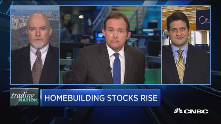 Homebuilding stocks rise