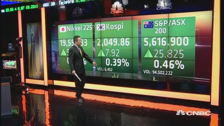 Asian markets open in the green