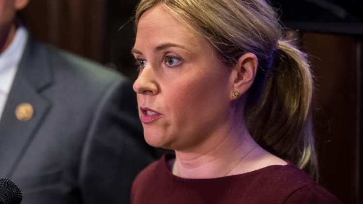 Deputy Chief of Staff Katie Walsh leaving White House