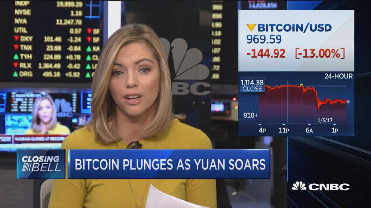 Bitcoin plunges as yuan soars
